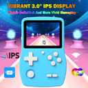 32 Bit Handheld Games for Kids Preloaded 139 Video Games, Portable Video Gaming Player with 3.0" IPS Screen and Rechargeable Battery, Mini Travel Games Electronic Gifts Toys for Boys Girls, Blue