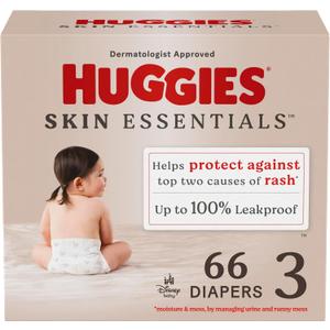 Huggies Size 3 Diapers, Skin Essentials Baby Diapers, Size 3 (16-28 lbs), 66 Count