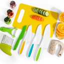 Kids Kitchen Knife Set, 11 Pcs Montessori Kitchen Tools for Toddlers 3+ Real Cooking, Includes Kid Knives, Crinkle Cutter, Sandwich Cutters, Peeler, Cutting Board, Ideal for Birthday Gifts