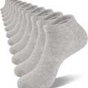 Eallco Mens Ankle Socks Cotton Running Low Cut Short Thin Breathable Casual Socks 6 Pairs, One Size
