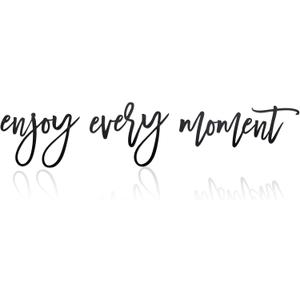 Metal Enjoy Every Moment Wall Sign Decor - Laser Cut Words Metal Words Hallway Wall Decor for Home Living Room, Bedroom, Bathroom and More