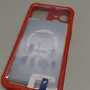 ESR for iPhone 14 Case, Compatible with MagSafe, Full-Body Military-Grade Drop Proof Case with Built-in 9H+ Tempered Glass Screen Protector, Armor Series, Clear Red