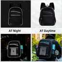 Large Mesh Backpack for School 27L with Reflective Strips, See Through Travel Backpack for Women Men Beach Outdoor
