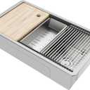 MAYESAR 30 Undermount Stainless Steel Kitchen Sink - Workstation Sink 16 Gauge Single Bowl Deep Handmade Sinks with Brushed Finish, Round Corner, 30"x19"x10"