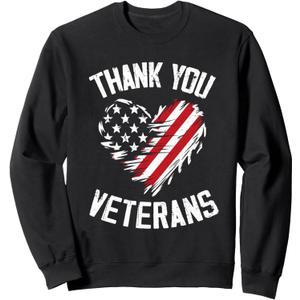 Thank You Veterans Patriotic American Flag Memorial Day 2026 Sweatshirt Large