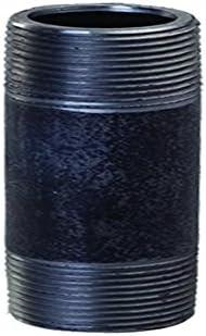 Everflow Supplies NPBL3540 4" Long Black Steel Nipple Pipe Fitting with 3-1/2" Nominal Size Diameter
