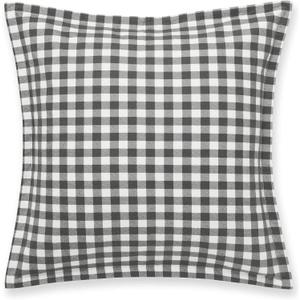 Eddie Bauer - Euro Sham Set, 2pc Cotton Bedding with Hidden Zipper Closure, Stylish Plaid Home Decor (Kingston Charcoal, 26" x 26")