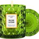 Chloefu LAN Balsam & Cedar Scented Candle Christmas Candles Gift, Christmas Festival Gifts, Large Luxury Scented Soy Jar Candles with up to 55 Hour Long Lasting, Highly Scented, 8.1oz