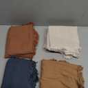 MIULEE Decorative Couch Pillow Covers Neutral Linen Fringe Throw Pillows Set of 4 Modern Rustic Cushions Boho Farmhouse Pillowcases for Bed Sofa Living Room Home Decor 20x20 Inch Beige/Brown/Blue