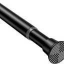 2 x Black Small Shower Curtain Rod 16 to 36 Inches Adjustable, 1 Inch Diameter Heavy Duty Tension Curtain Rods No Drill, Rust-Resistant Tension Rod for Bathroom, 1 Pack