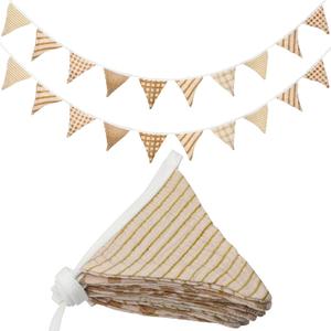 Oudain 2 Pcs Pennant Banner Flags Nursery Garland Triangle Bunting Flags Playroom Wall Decor Banner for Nursery Baby Shower Birthday Boho Wedding Party Event, Each 7.75 ft(Vivid Color)