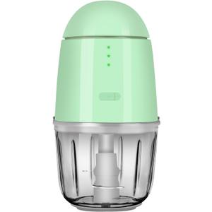 Food Processor - Cordless Mini Food Processor & Portable Small Food Chopper for Vegetables Fruit Salad Onion Garlic,Kitchen,1.3Cup 10 0z,150 Watts,Glass Container Dishwasher Safe (Green)