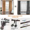 Black Curtain Rod 18-45 inch, 1 inch Adjustable Heavy Duty Curtain Rods, Modern Drapery Rods with End Cap Finials, Window Treatment Rod for Home and Office