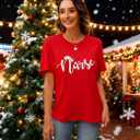 Christmas Shirts for Women Christmas Nurse Tshirt Nurse Letter Print Clothes Christmas Holiday Top (Red, XXL)