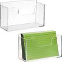 BTSKY 2 Pack Acrylic Index Card Holder Display Stand - 4X6 Inch Notecard Box Recipe Organizer, Clear Index Card Case for Office Desk Recipe Notecard Storage Box, Photo Holder Organizer