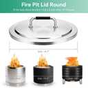 Fire Pit Lid for Solo Stove Bonfire 19.5", 304 Stainless Steel Round Firepit Lid with Heat-Resistant Handle, Waterproof Outdoor Fire Pit Cover Top