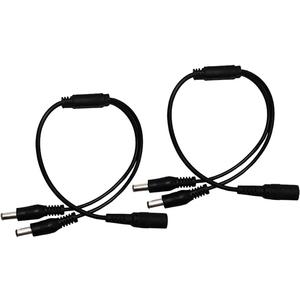 Security-01 2Pack 1 to 2 Way DC Power Splitter Cable Barrel Plug 5.5mm x 2.1mm for CCTV Cameras LED Light Strip and more