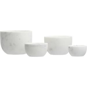Creative Co-op White Marble Bowls (Set of 4)