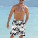 Goodstoworld Men's Funny Swim Trunks with Compression Liner 2 in 1 Quick-Dry 9" Stretch Shorts with Three Pockets (L)