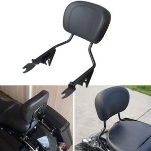 AUFER Detachable Upright Passenger Backrest Sissy Bar w/Back Rest Pad Compatible With For Touring Road King Street Glide Electra Glide Road Glide FLHR FLHX FLHT FLTR 2009-2024Black