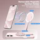 for iPhone 16 Silicone Case Soft Protective Shockproof Magnetic Case Compatible MagSafe iPhone 16 6.1" Silicones Phone Case Black (Pink and White)