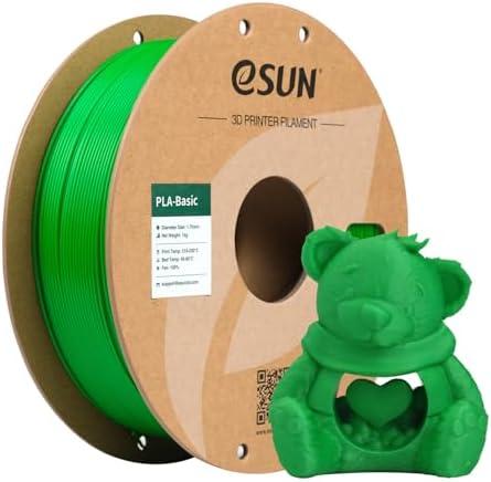 eSUN PLA Basic Filament 1.75mm, 1KG Spool (2.2 LBS) High Speed Printing 3D Printer PLA Filament,Designed for Fast Printing, Green