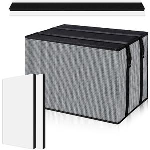 4 Pcs Mesh Window Air Conditioner Cover Outdoor, Surround Insulation Side Panels for Window Ac for Winter and Summer Bugs Rain Dirt Resistant Air Conditioner Cover (21"w 16"h 15"d)