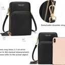 myfriday Small Leather Crossbody Bag for Women with Guitar Strap Mini Crossover Bags & Shoulder Purses with 2 Card Slots