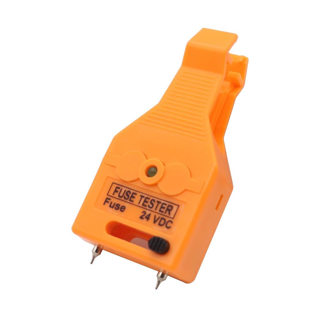 24V Multifunctional Car ATO/ATC Blade and Glass Tube Fuse Tester Extractor with LED Indicator Light Fuse Puller Tool for Small/Medium/Large Fuses