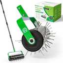 Manual Lawn Aerator Roller Tool 42 Steel Spikes, 57-in Rolling Lawn Aerator