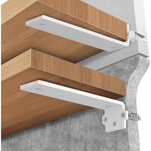 Shelf Brackets 10 Inch (Excluding Shelves), 6 Pack Heavy Duty Floating Shelf Brackets for Shelves, White Coated Metal Shelf Hardware, Hidden L Shelf Support Bracket with 160 lb Load Capacity