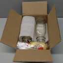 kitchentoolz Salad Dressing Shaker Bottle  12oz Glass Bottle with Silicone Pour Spout and Tamper-Proof Lid for Sauces and Marinades - Pack of 2 (Yellow)