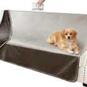 Waterproof Blanket for Couch, Leak Proof Dog Bed Blankets Reversible, Pet Throw Sofa Furniture Protector Machine Washable-52 x82,Light Brown+Dark Brown