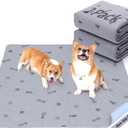 Washable Pee Pads for Dogs, 2Pack Puppy Pads Washable with Bone Print,Absorbent Reusable Whelping Pads NonSlip Dog Mats for Floor Protector, Couch Cover, Crate, Potty Training 31x36