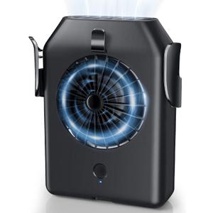 Portable Fan 10000mAh Rechargeable, Mini Waist Fan With Max 24H Working Time, 3 Speeds 5100RPM Strong Airflow Wearable Personal Clip Fan Belt Fan for Outdoor, Jobsite, Farms, Traveling, Fishing (Black)