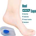 4pack-Gel Heel Cups for Kid's SportTraction Shock Absorbing Lightweight/Kids Heel Cups for Heel Pain Heels, Ankle Pain, Plantar Fasciitis, or Heel Spurs (Kid's 5-8 Women 7-10)