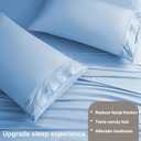 100% Viscose Derived from Bamboo Pillow Cases Set of 2, Breathable Cooling Pillowcases for Hot Sleepers, 600 Thread Count, Silky Soft, Standard Size, Blue