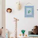 LKETW Blue Hydrangea Floral Poster Hanger Frame 12x16 Inch, Preppy Blue Checkered Hydrangea Flower Wall Art Posters for Bedroom, Floral Hanging Banner Decor for Home Living Room Office