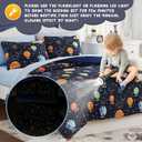 Full Kids Comforter Set - 7 Pieces Full Bedding Sets for Boys Teen, Glow in The Dark Space Bed in A Bag with Sheets