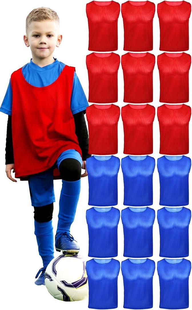 Youth Scrimmage Vests & Soccer Pennies Breathable Mesh Soccer Pinnies, Pennies for Sports Youth