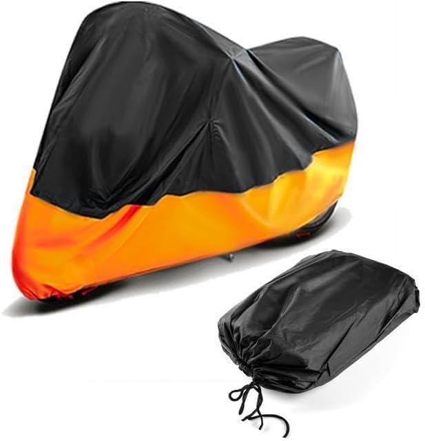 DKUWBJAS Universal Motorcycle Cover Waterproof and Weather-Resistant for Outdoor Use, Heavy-Duty Protection Fits Most Motorcycle