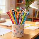 24Pcs Cute Safari Animals Cartoon Gel Black Ink Pens,Random Kawaii Writing Pens,Assorted Styles Pens for School Office Home Student Kids Present (48)