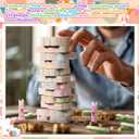 Thenshop Easter Wooden Blocks Stacking Game Tumbling Tower and Balance Games Bunny Table Decorations Wooden Stacking Game Indoor and Outdoor Play Bunny Stack Ideal Decor for Family Gathering