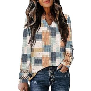 Magritta Womens Long Sleeve Casual Tunic Tops 2025 Winter Loose Dressy Shirts V Neck Flare Blouses (Small)