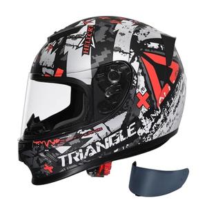 TRIANGLE Kids Motorcycle Helmets Youth Full Face Helmet Lightweight with 2 Visors DOT Approved, /m