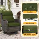 Outdoor High Back Chair Cushion, 2 Pack 44x21 inches Patio Chair Cushions Water Repellent Rocking Cushions Indoor Furniture Seat Pad, Deep Forest Green