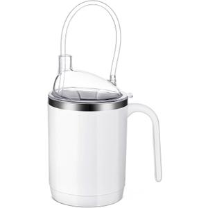 Adult Sippy Cups for Elderly Convalescent Adult Sippy No Spill Feeding Cup with Straw for Elderly Stainless Steel Spill Proof Cup for Dementia Disabled Maternity Dysphagia Swallowing 15.2 oz