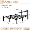 Yicensen Full Size Bed Frame with Headboard and Footboard, 14 Inch Metal Platform Full Bed Frame with Steel Slat Support, No Box Spring Needed, Noise Free, Easy Assembly, Black