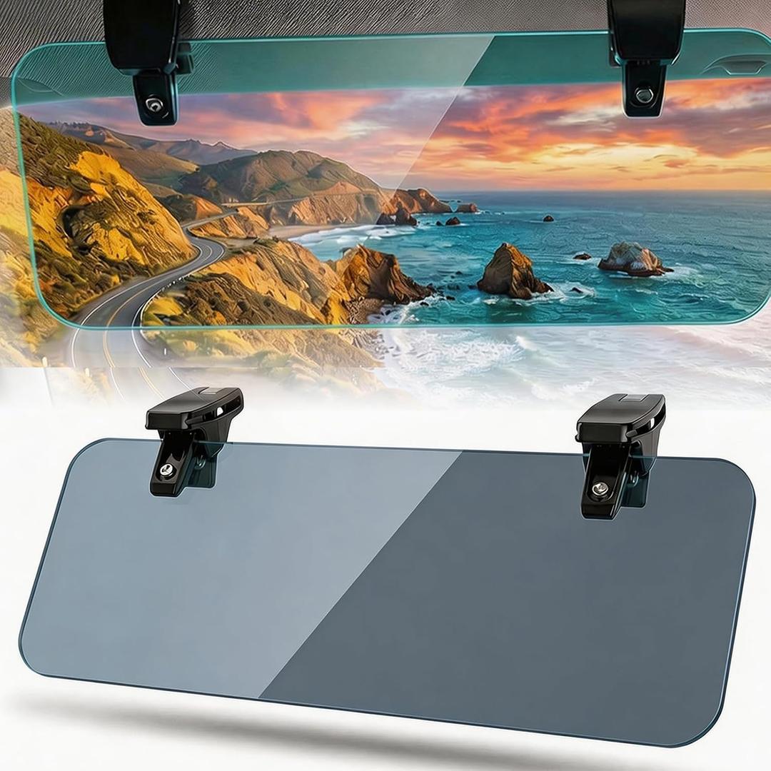 Kulourlo Sun Visor Extender for Car - Double-Clip Polarized Car Visor Extender Sun Blocker, Universal Fit UV400 Anti-Glare for Safe Driving