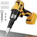 Cerycose Rivet Gun Compatible with Dewalt 20V Battery, Cordless Rivet Tool with 3 Size (1/8", 5/32", 3/16") Aluminum Rivets, Brushless Motor Rivet Gun Kit Nose Piece, Tool Only